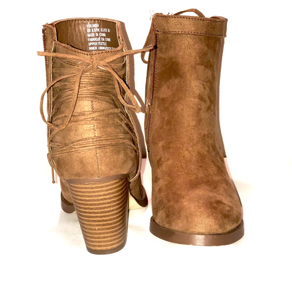 Brown suede ankle boots